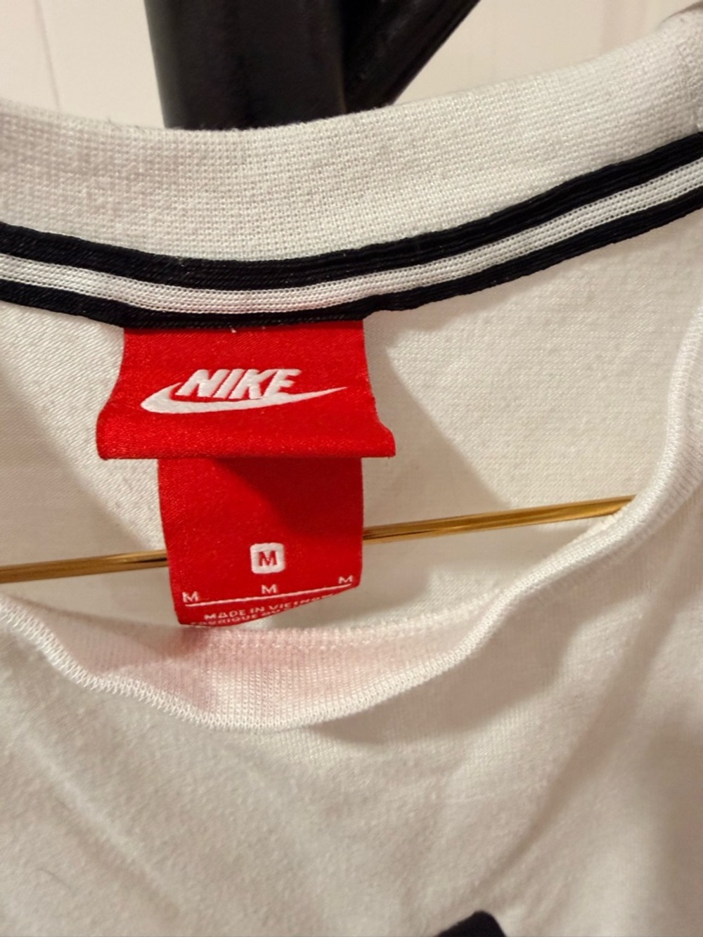 Nike White Sleeveless Athletic Tank with Black Swoosh - Picture 3 of 3